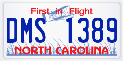 NC license plate DMS1389