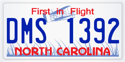 NC license plate DMS1392