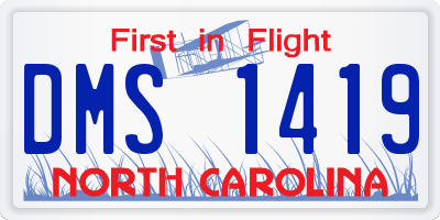 NC license plate DMS1419