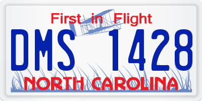 NC license plate DMS1428