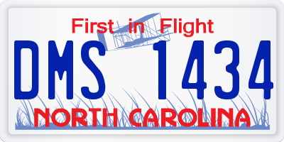 NC license plate DMS1434