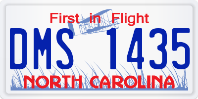 NC license plate DMS1435