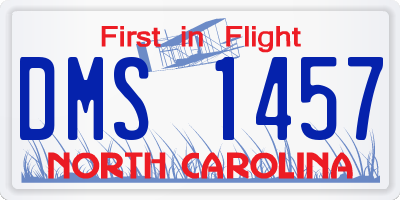 NC license plate DMS1457
