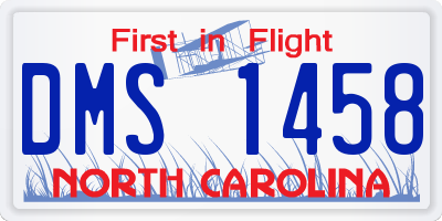 NC license plate DMS1458