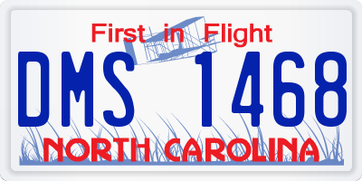 NC license plate DMS1468