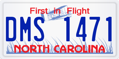 NC license plate DMS1471