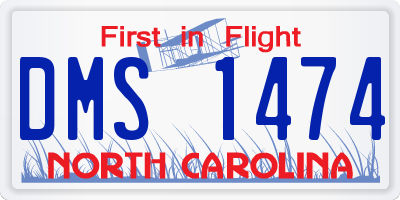 NC license plate DMS1474
