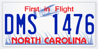 NC license plate DMS1476