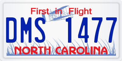 NC license plate DMS1477