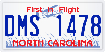 NC license plate DMS1478