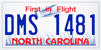 NC license plate DMS1481