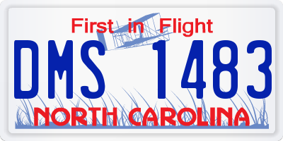 NC license plate DMS1483