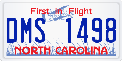 NC license plate DMS1498