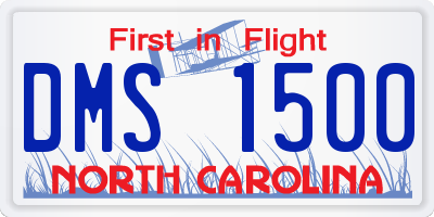 NC license plate DMS1500