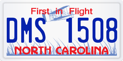 NC license plate DMS1508