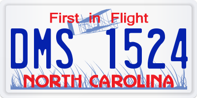 NC license plate DMS1524