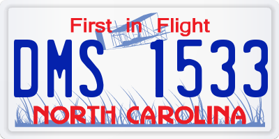 NC license plate DMS1533