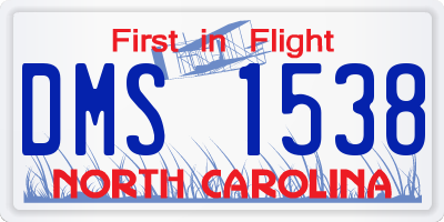 NC license plate DMS1538
