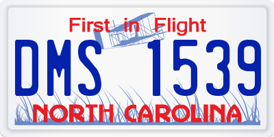 NC license plate DMS1539