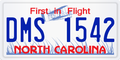NC license plate DMS1542