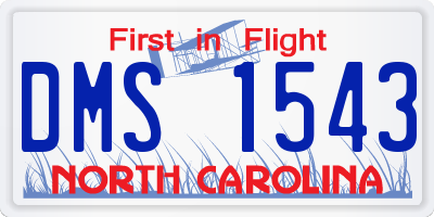 NC license plate DMS1543