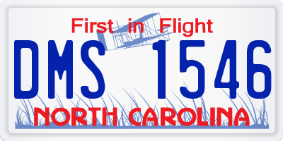 NC license plate DMS1546