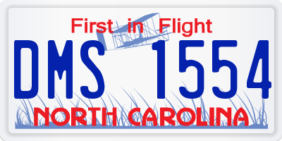 NC license plate DMS1554