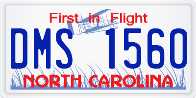 NC license plate DMS1560
