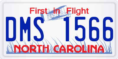 NC license plate DMS1566