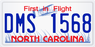 NC license plate DMS1568