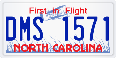NC license plate DMS1571