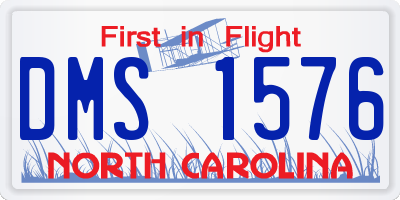 NC license plate DMS1576