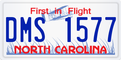 NC license plate DMS1577