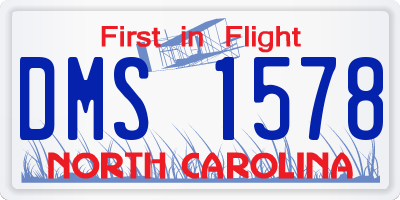 NC license plate DMS1578