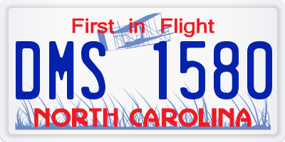 NC license plate DMS1580