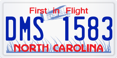 NC license plate DMS1583