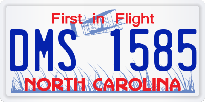 NC license plate DMS1585