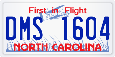 NC license plate DMS1604
