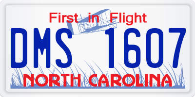 NC license plate DMS1607