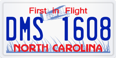 NC license plate DMS1608