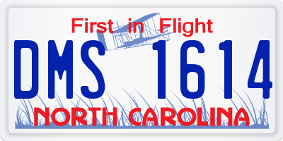 NC license plate DMS1614