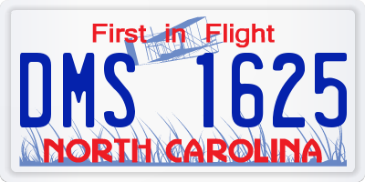 NC license plate DMS1625
