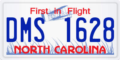 NC license plate DMS1628