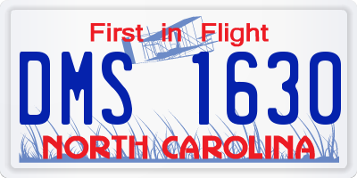 NC license plate DMS1630