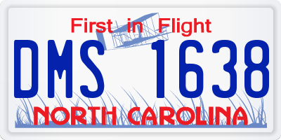 NC license plate DMS1638