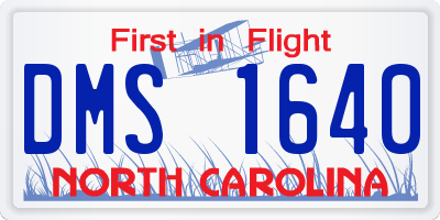 NC license plate DMS1640