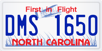 NC license plate DMS1650
