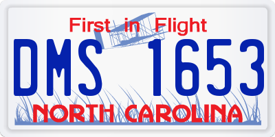 NC license plate DMS1653