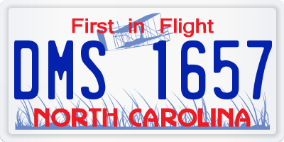NC license plate DMS1657
