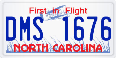 NC license plate DMS1676